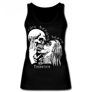 alt="Feminines Tank Top Love Girl – leichtes schwarzes Damen-Tanktop von Tributica"
