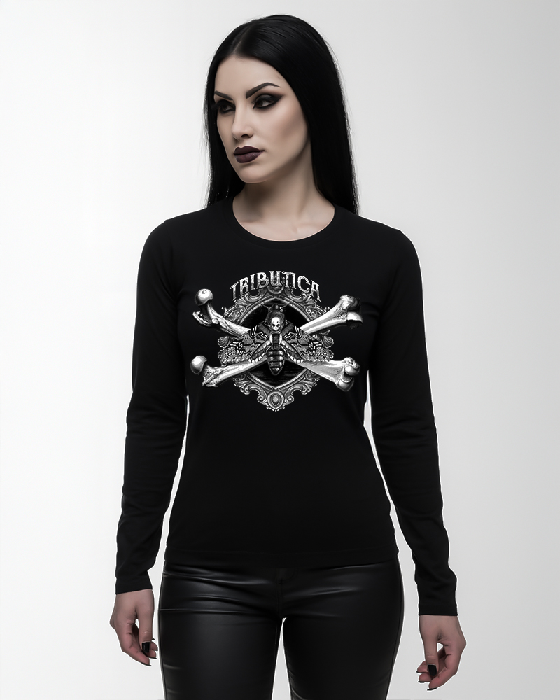Long Sleeve alt="Acherontia Atropos Long Sleeve von Tributica – schwarzes Gothic Motte Long Sleeve"
