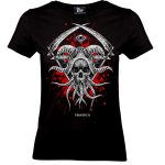 alt="Eye of Evil Girlie Shirt Red Version – Vorderseite von Tributica Streetwear"