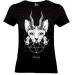 Evil Cat Girlie Shirt by Tributica gothic fashion Qualitativ hochwertiges und bequemes T-Shirt mit weichem Tragekomfort. Hält die Passform auch nach sehr häufigem Wäschen. Grammatur 185 g/m² Rundhalsausschnitt 100 % ringgesponnene Baumwolle