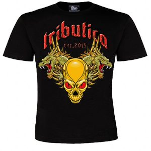 alt="Dragon Unisex-Shirt von Tributica Streetwear – Bio T-Shirt in Schwarz mit Drachenmotiv"