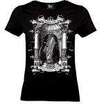 alt="Girlie Shirt Mors Omnia Aequat – Frontansicht auf Model"