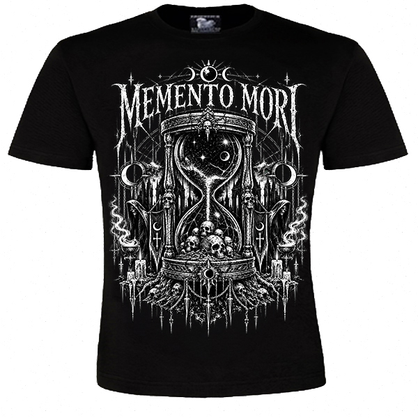 Memonto Mori Memento Mori Shirt von Tributica Streetwear – schwarzes Unisex Darkwear Shirt in S–4XL mit düsterem Memento-Mori-Design. Jetzt entdecken. Kein Mainstream. Trag, was dich ausmacht. 100 % Darkwear – Tributica Streetwear.